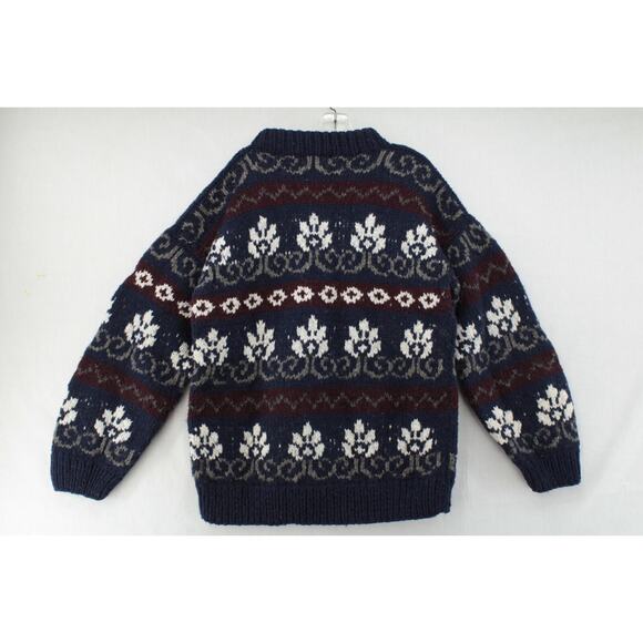Sisandina Handcrafter Sweater Multicolor Wool Large Grandpa Core Chunky Knit - Picture 5 of 7